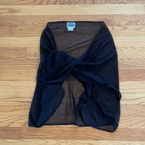 Black sheer nylon & spandex swim systems sarong